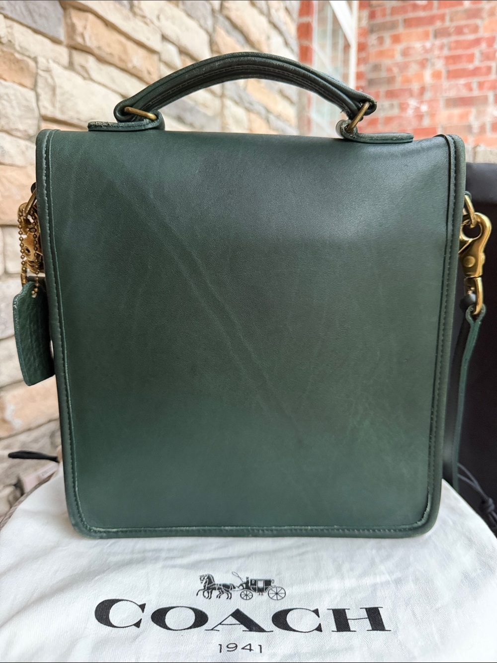 Vintage Coach Station Bag ( Forest Green ) - Picture 3 of 13